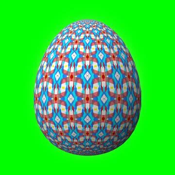 Happy Easter, Artfully designed and colorful 3D easter egg, 3D illustration o イラスト素材