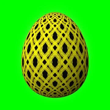 Happy Easter, Artfully designed and colorful 3D easter egg, 3D illustration o イラスト素材