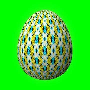 Happy Easter, Artfully designed and colorful 3D easter egg, 3D illustration o Stock Illustration