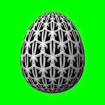 Happy Easter, Artfully designed and colorful 3D easter egg, 3D illustration o Stock Illustration