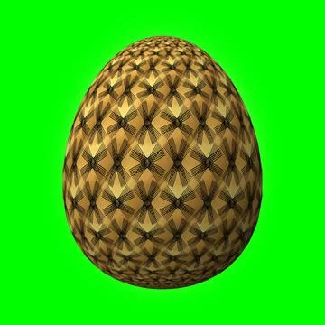 Happy Easter, Artfully designed and colorful 3D easter egg, 3D illustration o イラスト素材