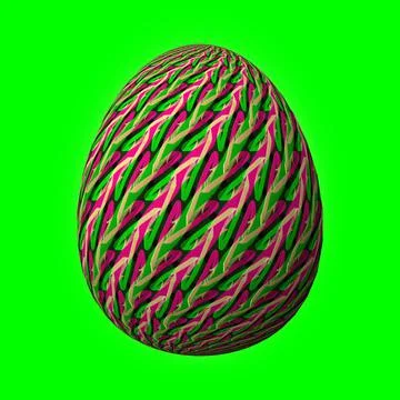 Happy Easter, Artfully designed and colorful 3D easter egg, 3D illustration o Stock Illustration