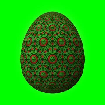 Happy Easter, Artfully designed and colorful 3D easter egg, 3D illustration o イラスト素材