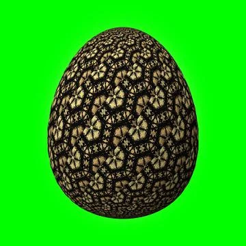 Happy Easter, Artfully designed and colorful 3D easter egg, 3D illustration o イラスト素材