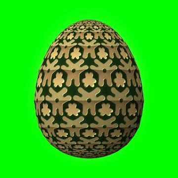 Happy Easter, Artfully designed and colorful 3D easter egg, 3D illustration o Stock Illustration