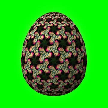 Happy Easter, Artfully designed and colorful 3D easter egg, 3D illustration o Stock Illustration