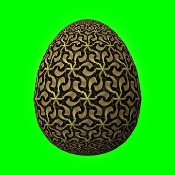 Happy Easter, Artfully designed and colorful 3D easter egg, 3D illustration o イラスト素材