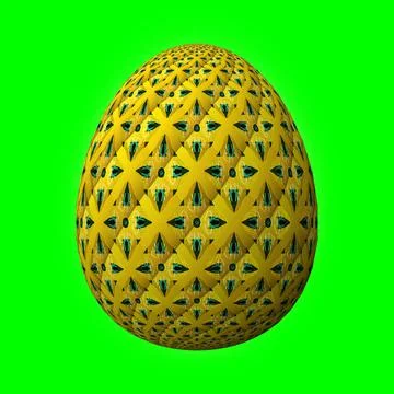 Happy Easter, Artfully designed and colorful 3D easter egg, 3D illustration o 库存插图