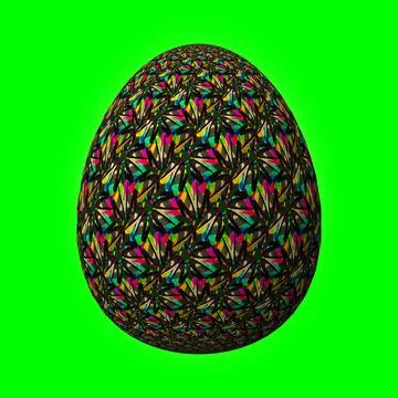 Happy Easter, Artfully designed and colorful 3D easter egg, 3D illustration o Stockillustratie
