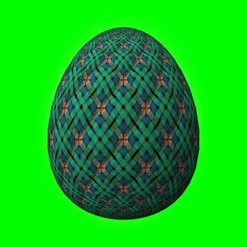 Happy Easter, Artfully designed and colorful 3D easter egg, 3D illustration o イラスト素材