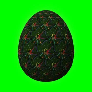 Happy Easter, Artfully designed and colorful 3D easter egg, 3D illustration o イラスト素材