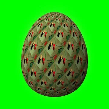 Happy Easter, Artfully designed and colorful 3D easter egg, 3D illustration o Illustrazione stock