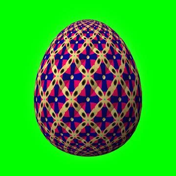 Happy Easter, Artfully designed and colorful 3D easter egg, 3D illustration o Illustrazione stock
