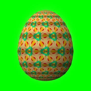 Happy Easter, Artfully designed and colorful 3D easter egg, 3D illustration o イラスト素材