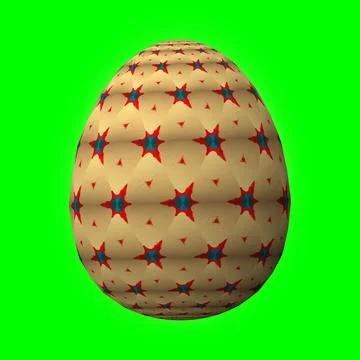 Happy Easter, Artfully designed and colorful 3D easter egg, 3D illustration o Stock-Illustration