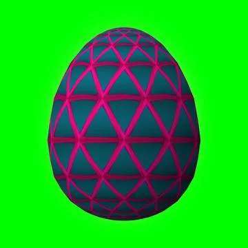 Happy Easter, Artfully designed and colorful 3D easter egg, 3D illustration o イラスト素材