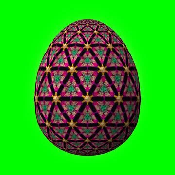 Happy Easter, Artfully designed and colorful 3D easter egg, 3D illustration o イラスト素材