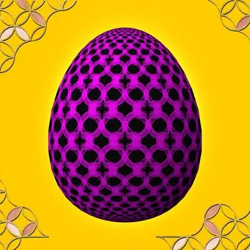 Happy Easter, Artfully designed and colorful 3D easter egg, 3D illustration o 스톡 일러스트