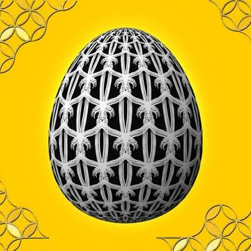 Happy Easter, Artfully designed and colorful 3D easter egg, 3D illustration o Stock Illustration