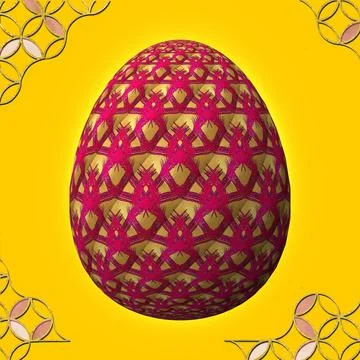 Happy Easter, Artfully designed and colorful 3D easter egg, 3D illustration o Stock Illustration