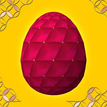 Happy Easter, Artfully designed and colorful 3D easter egg, 3D illustration o Stock-Illustration