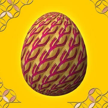 Happy Easter, Artfully designed and colorful 3D easter egg, 3D illustration o Illustrazione stock