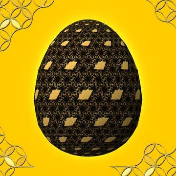 Happy Easter, Artfully designed and colorful 3D easter egg, 3D illustration o Stock Illustration