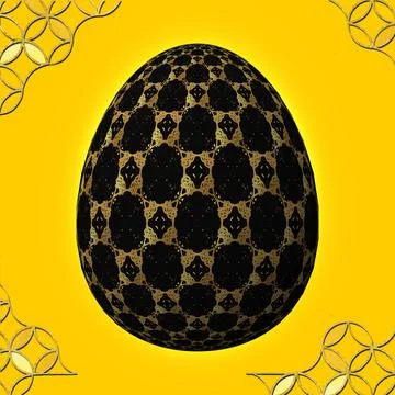 Happy Easter, Artfully designed and colorful 3D easter egg, 3D illustration o Stock Illustration