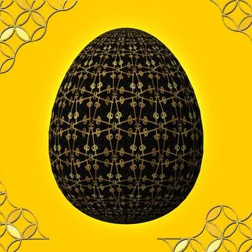 Happy Easter, Artfully designed and colorful 3D easter egg, 3D illustration o 스톡 일러스트