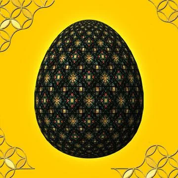 Happy Easter, Artfully designed and colorful 3D easter egg, 3D illustration o Illustrazione stock