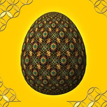 Happy Easter, Artfully designed and colorful 3D easter egg, 3D illustration o Stock Illustration