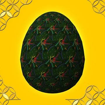 Happy Easter, Artfully designed and colorful 3D easter egg, 3D illustration o Stock Illustration