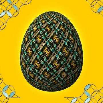 Happy Easter, Artfully designed and colorful 3D easter egg, 3D illustration o Stock Illustration