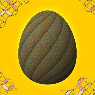 Happy Easter, Artfully designed and colorful 3D easter egg, 3D illustration o イラスト素材