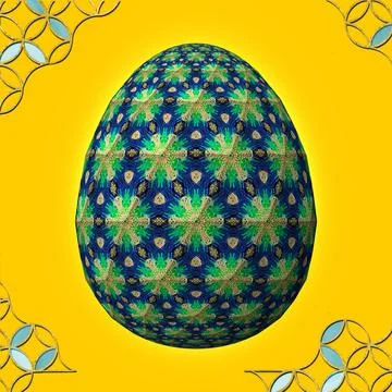 Happy Easter, Artfully designed and colorful 3D easter egg, 3D illustration o Illustrazione stock