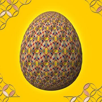 Happy Easter, Artfully designed and colorful 3D easter egg, 3D illustration o Stock Illustration