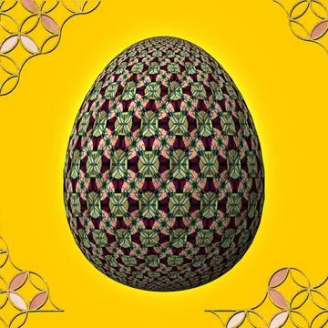 Happy Easter, Artfully designed and colorful 3D easter egg, 3D illustration o 库存插图