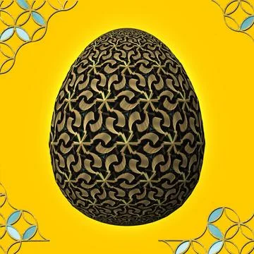 Happy Easter, Artfully designed and colorful 3D easter egg, 3D illustration o Illustrazione stock
