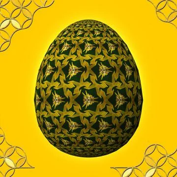 Happy Easter, Artfully designed and colorful 3D easter egg, 3D illustration o Stock Illustration