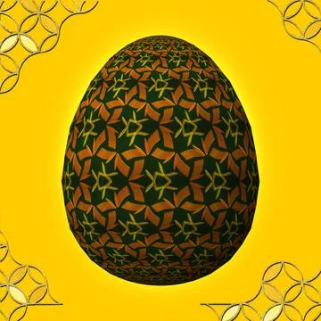 Happy Easter, Artfully designed and colorful 3D easter egg, 3D illustration o 스톡 일러스트