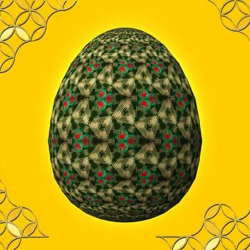 Happy Easter, Artfully designed and colorful 3D easter egg, 3D illustration o 库存插图