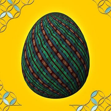 Happy Easter, Artfully designed and colorful 3D easter egg, 3D illustration o Illustrazione stock