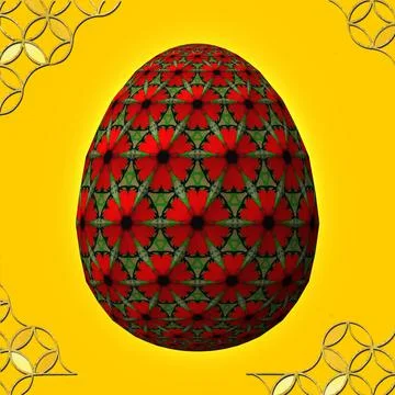 Happy Easter, Artfully designed and colorful 3D easter egg, 3D illustration o Stockillustratie