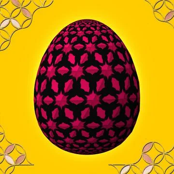 Happy Easter, Artfully designed and colorful 3D easter egg, 3D illustration o Stock Illustration