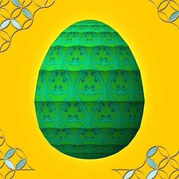 Happy Easter, Artfully designed and colorful 3D easter egg, 3D illustration o Illustrazione stock
