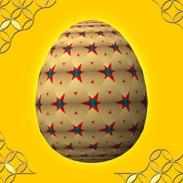Happy Easter, Artfully designed and colorful 3D easter egg, 3D illustration o Stock Illustration