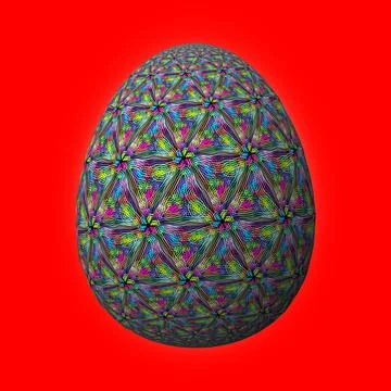 Happy Easter, Artfully designed and colorful 3D easter egg, 3D illustration o Stock Illustration