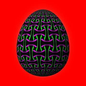 Happy Easter, Artfully designed and colorful 3D easter egg, 3D illustration o 스톡 일러스트