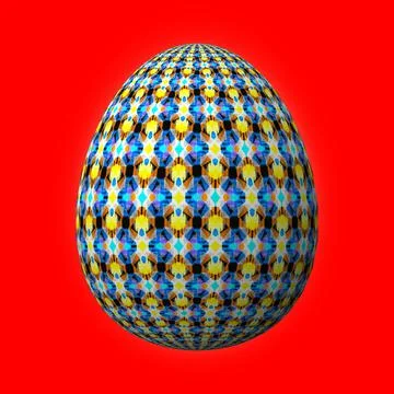 Happy Easter, Artfully designed and colorful 3D easter egg, 3D illustration o Stock Illustration