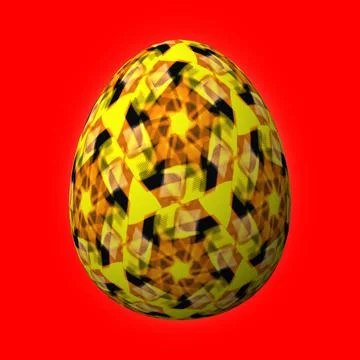 Happy Easter, Artfully designed and colorful 3D easter egg, 3D illustration o Stock Illustration